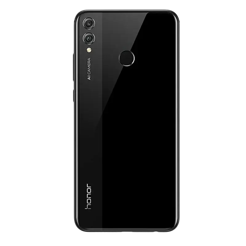 Black Honor smartphone with glossy finish, dual rear camera setup