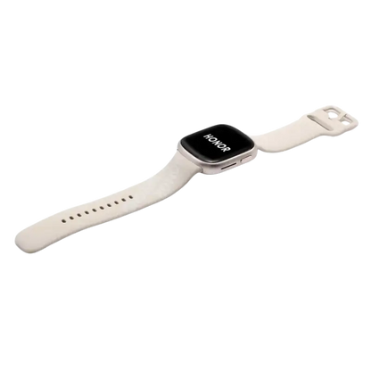 Honor Watch 4 white silicone smartwatch with AMOLED display and 14-day battery