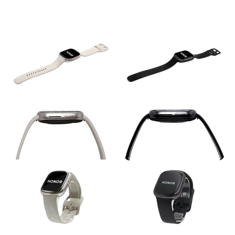 Honor Watch 4 black and white sport band with AMOLED display