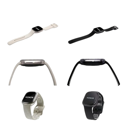 Honor Watch 4 black and white sport band with AMOLED display