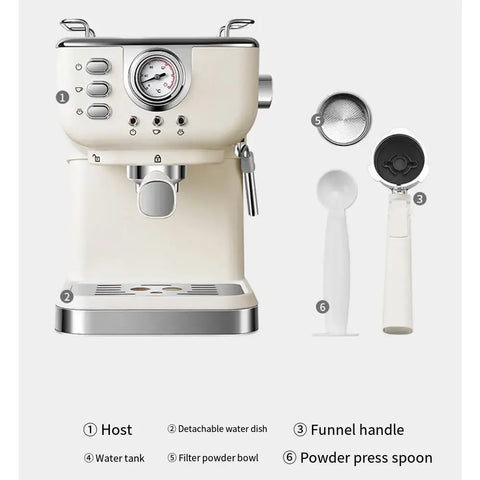 Houselin Professional 20-Bar Espresso Coffee Machine with Milk Frother