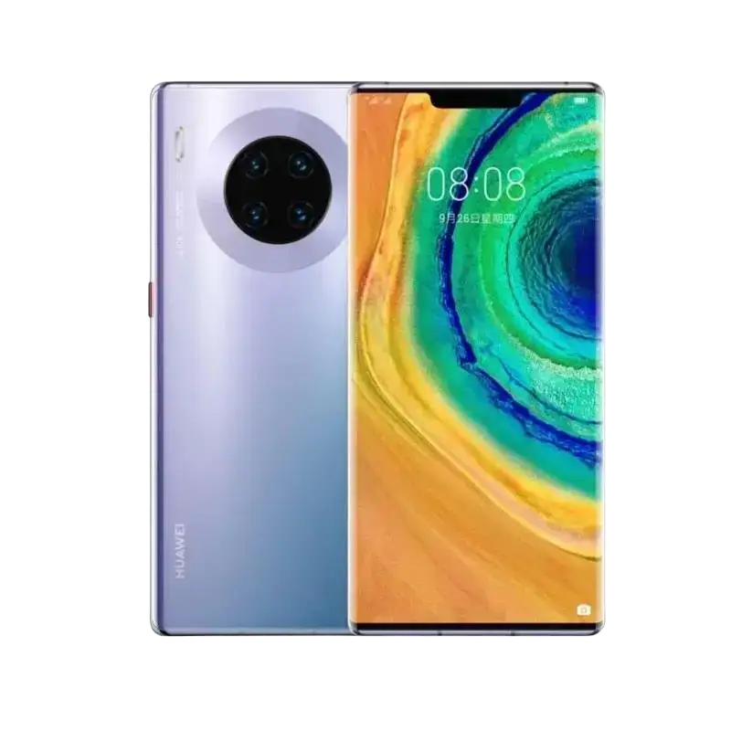 Huawei Mate 30 Pro with triple rear camera and purple-blue gradient back