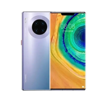 Huawei Mate 30 Pro with triple rear camera and purple-blue gradient back