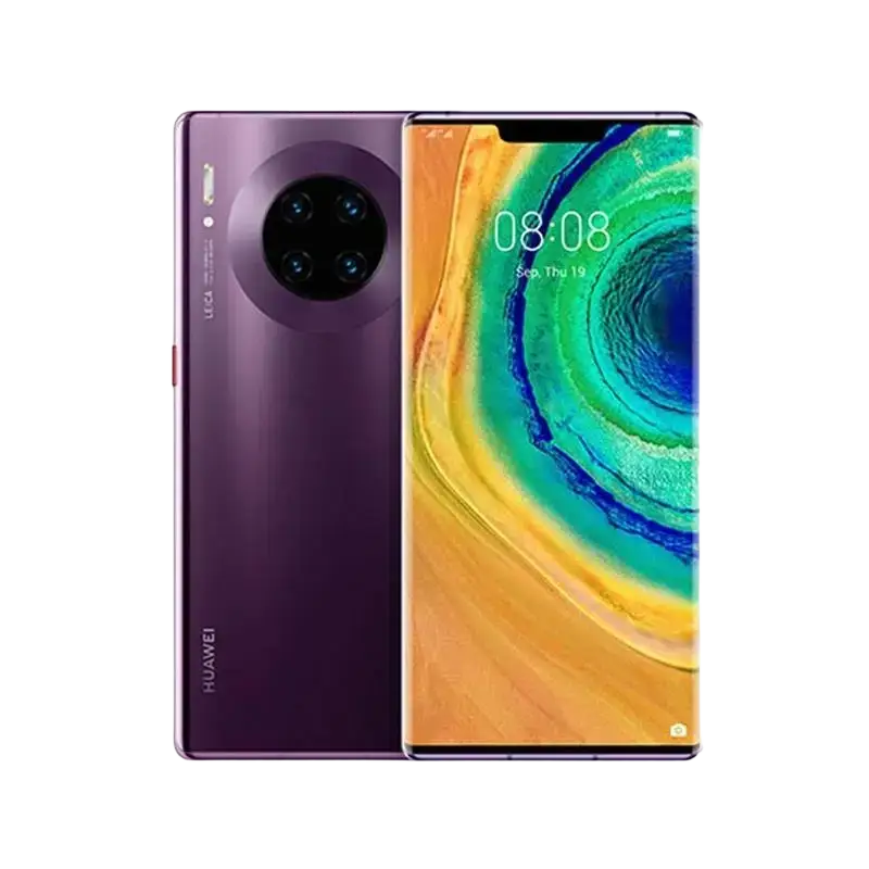 Purple Huawei Mate 30 Pro with triple rear camera and vibrant display