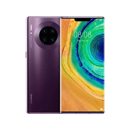 Purple Huawei Mate 30 Pro with triple rear camera and vibrant display