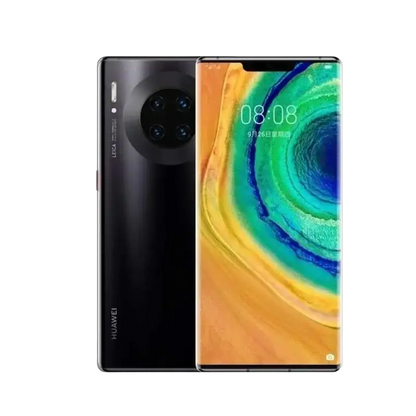 Huawei Mate 30 Pro smartphone with triple rear camera and sleek black body