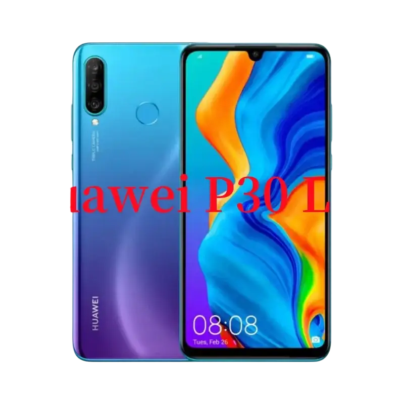 Huawei P30 Lite blue gradient smartphone with rear camera