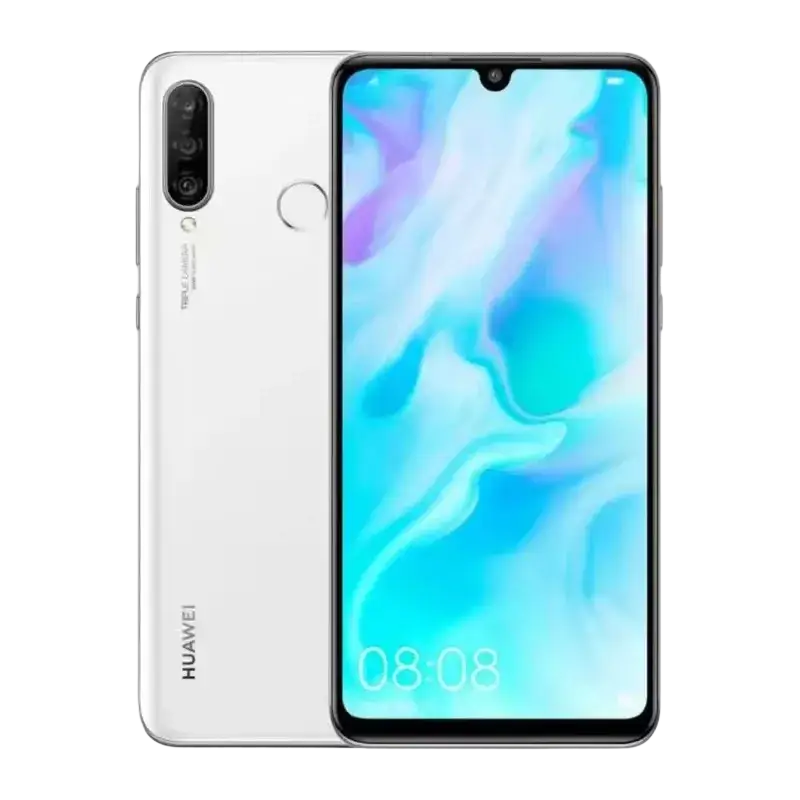 Huawei P30 Lite smartphone with vibrant display, rear camera and battery capacity