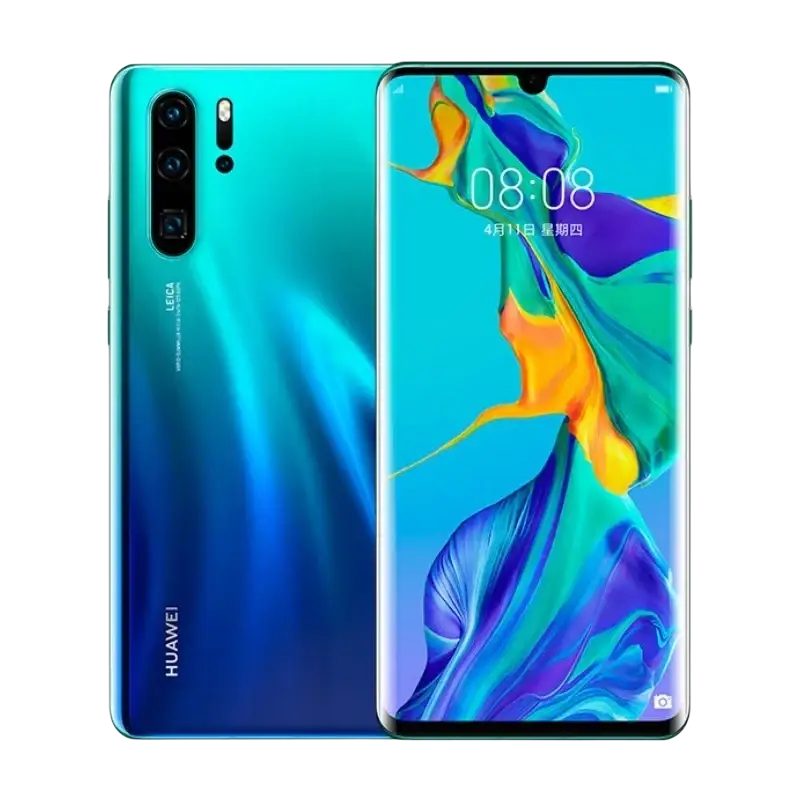 Huawei P30 Pro smartphone with fingerprint recognition and 40W fast charging