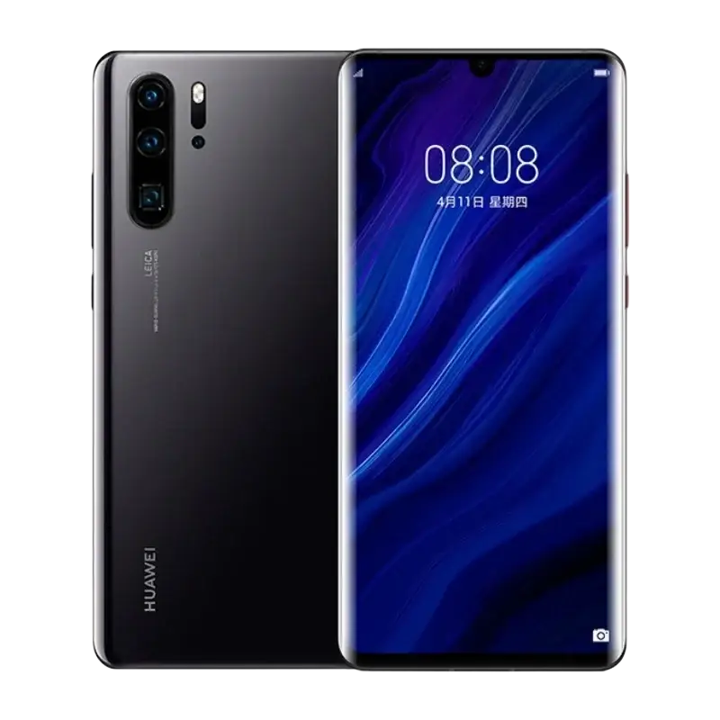 Rear view of Huawei P30 Pro showing quad camera and sleek design