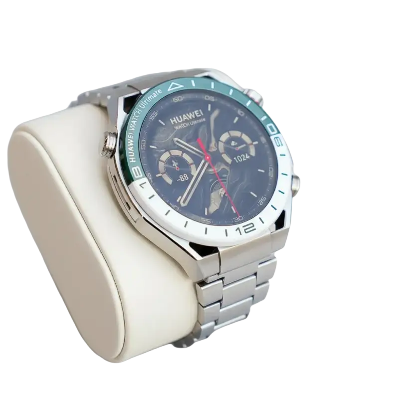 Huawei smartwatch with liquid metal case and round AMOLED screen