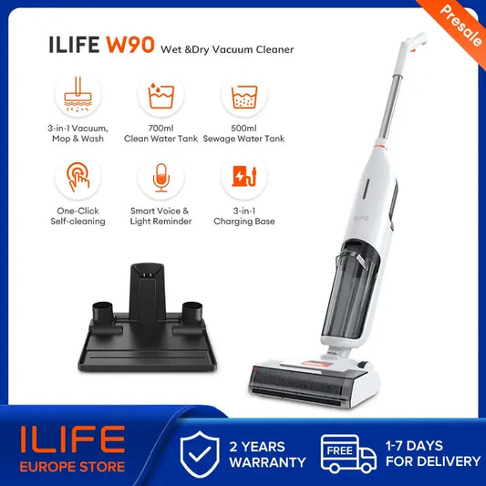 ILIFE W90 Cordless Wireless Wet Dry Smart Mop Washing