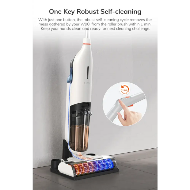 ILIFE W90 Cordless Wireless Wet Dry Smart Mop Washing