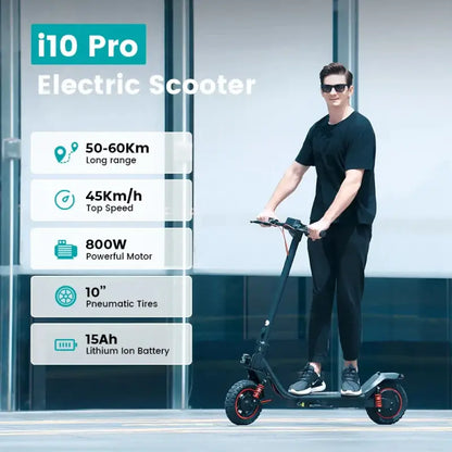 iScooter i10 Pro 800 W Max Range Powerful Electric Kick Scooter 60 km/h With USB laurichshop