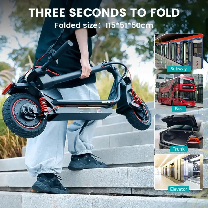 iScooter i10 Pro 800 W Max Range Powerful Electric Kick Scooter 60 km/h With USB laurichshop