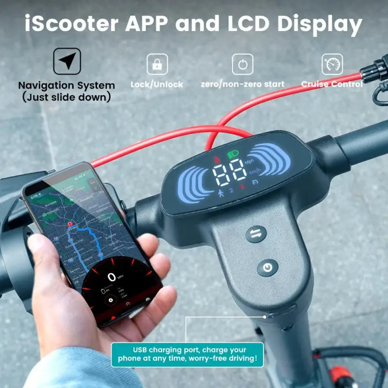 iScooter i10 Pro 800 W Max Range Powerful Electric Kick Scooter 60 km/h With USB laurichshop