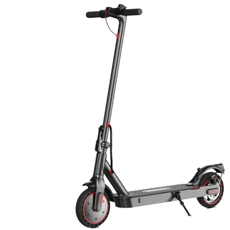 Electric scooter with remote control on a white background