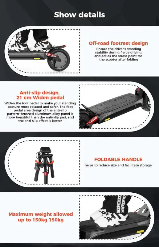 iScooter iX3 800 W Powerful Electric Kick Scooter 10 inch Tubeless 40 km/h For Adults laurichshop