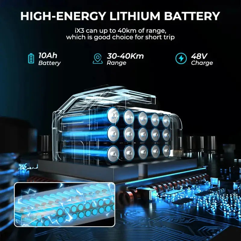 iScooter iX3 800 W Powerful Electric Kick Scooter 10 inch Tubeless 40 km/h For Adults laurichshop