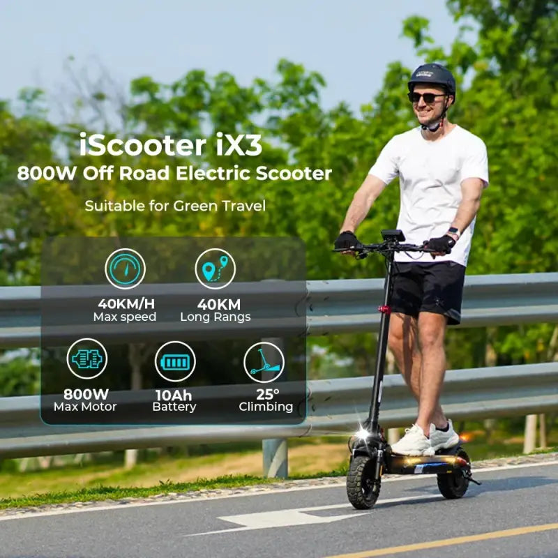 iScooter iX3 800 W Powerful Electric Kick Scooter 10 inch Tubeless 40 km/h For Adults laurichshop