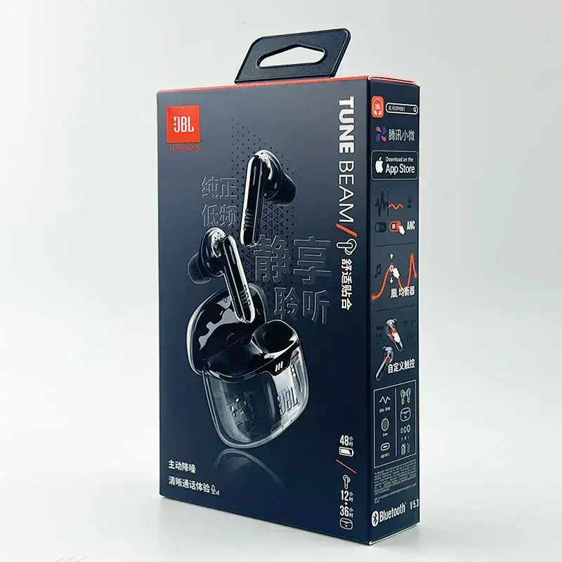 JBL Tune Beam Ghost earphones with charging case