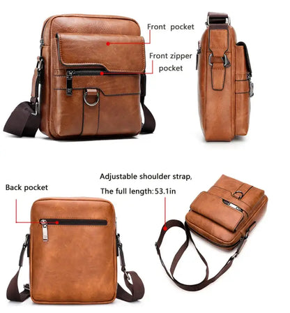 JEEP Buluo Men Leather Shoulder Cross-body Business Bag