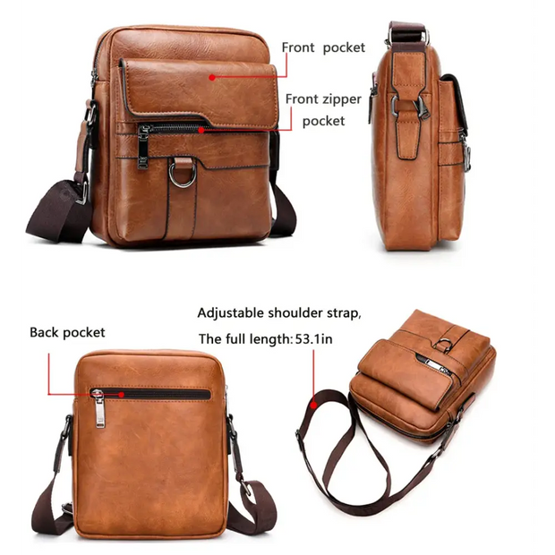 JEEP Buluo Men Leather Shoulder Cross-body Business Bag