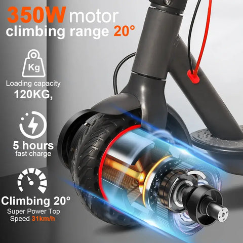 Juicease 16 KM Waterproof Electric Scooter For Adults 350 W - 7.5AH 16KM Range TUYA