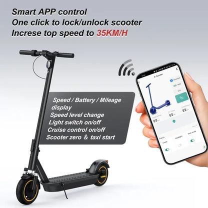 Juicease App Smart Electric Kick Scooter Anti-puncture Tire - 14.5AH 1000W ESMAX / france