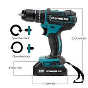 Kamolee 10mm/13mm Brushed Cordless Electric Impact Drill