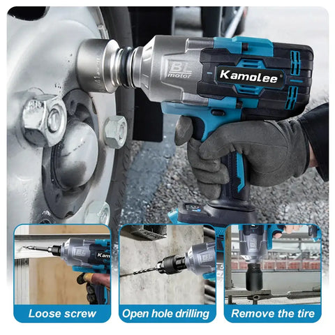 Kamolee 3100NM Brushless Electric Wrench 3/4 inch Cordless Impact