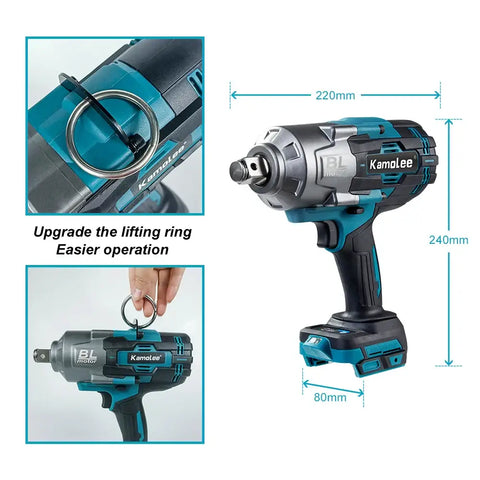 Kamolee 3100NM Brushless Electric Wrench 3/4 inch Cordless Impact