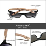 Kingseven 100% Polarized Vintage Wooden Sunglasses UV400 Protection