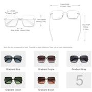 Kingseven Fashion Gradient Rectangle Lens Sunglasses