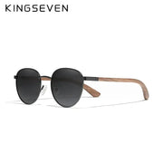 Kingseven Fashion Handmade Black Walnut Wood Men/Women Sunglasses