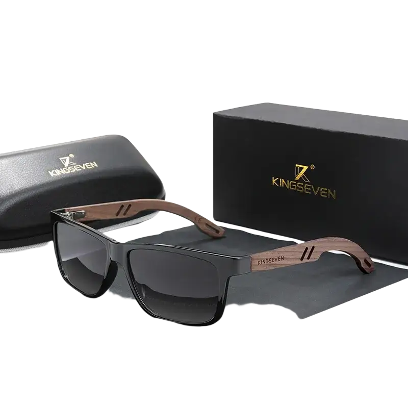 Kingseven 100% Polarized Vintage Wooden Sunglasses UV400 Protection