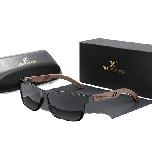 Kingseven 100% Polarized Vintage Wooden Sunglasses UV400 Protection