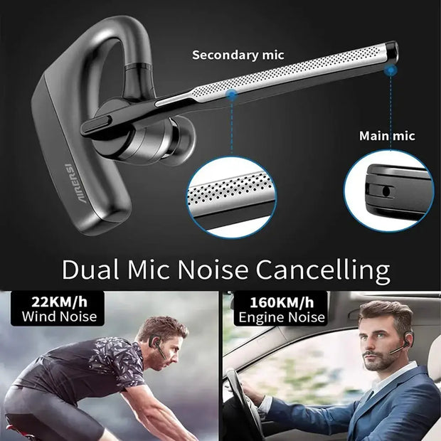 2023 Newest K18 Bluetooth Headset Wireless Headphones CVC8.0 Dual Mic Handsfree Noise Cancelling Earphones For All Smart Phones - laurichshop