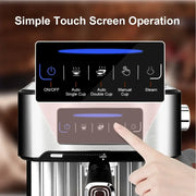 LCD Touch Espresso Coffee Machine Maker Semi-Automatic Pump With Cappuccino