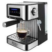 LCD Touch Espresso Coffee Machine Maker Semi-Automatic Pump - Light Grey / Poland