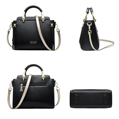 FOXER Women Crossbody Shoulder Bags Female Split Leather Handle Bags Large Capacity Handbags Stylish Cross-body Purse Chic Totes - laurichshop