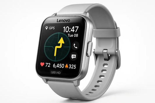 Lenovo smartwatch GPS tracker Bluetooth call 1.85-inch ultra HD silver