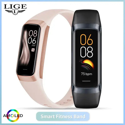 LIGE Amoled Heart Rate Blood Waterproof Smartwatch