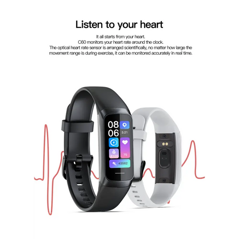 LIGE Amoled Heart Rate Blood Waterproof Smartwatch