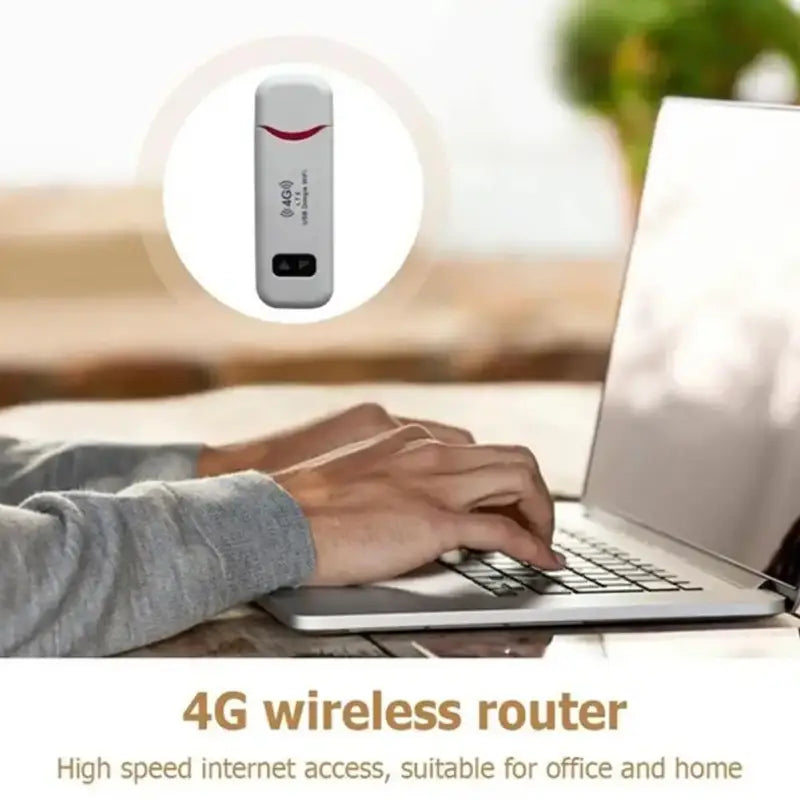White 4G LTE USB portable WiFi router with red accents