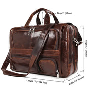 Male Large Capacity Travel Bag Multi-Functional 100% Real Leather Briefcase