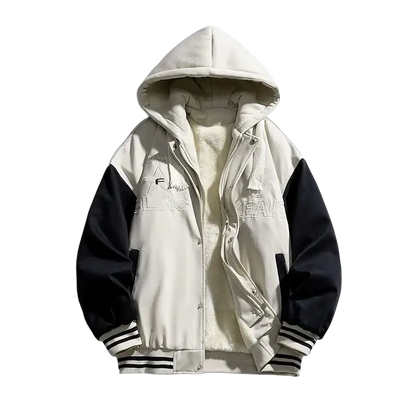 2023 Men's Plush Jacket Inner Fleece Warm Hoodie Baseball Jacket Men Oversize Vintage Winter Streetwear Embroidery Fashion Y2k - laurichshop