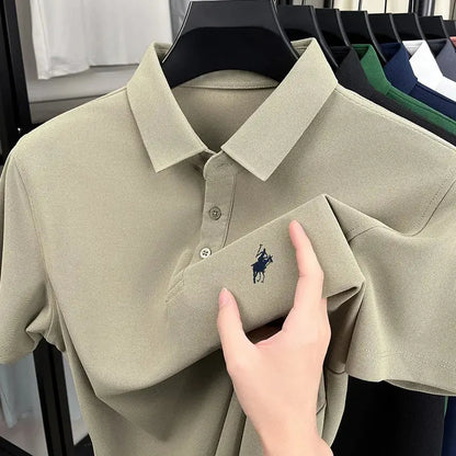 Men's Polo Horse Embroidery Label Fashion Casual Breathable T-shirt