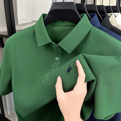 Men's Polo Horse Embroidery Label Fashion Casual Breathable T-shirt