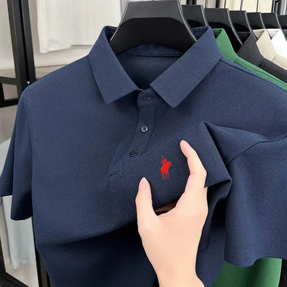 Men's Polo Horse Embroidery Label Fashion Casual Breathable T-shirt